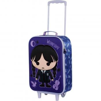 Wednesday Miércoles Chibi Maleta Trolley Soft 3D, Lila