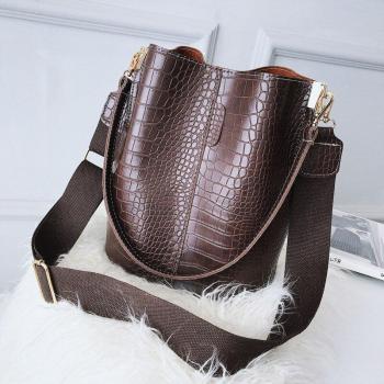 Bolso Cruzado de Cuero Vintage con Patrón de Piedra para Mujeres