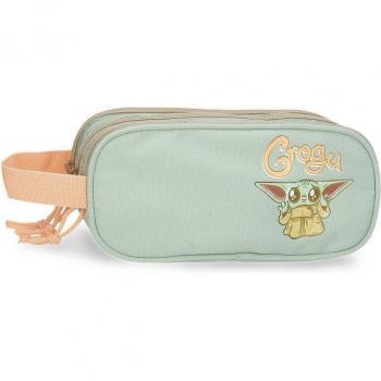 Estuche Grogu Triple Cremallera Verde Disney