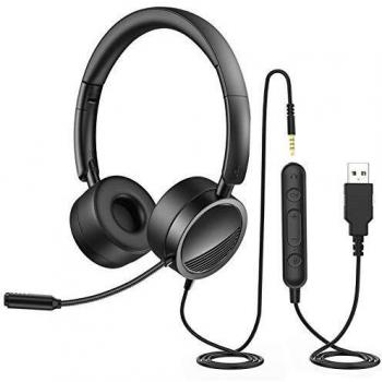 Cuffie a Schermo Pieghevoli con Microfono Anti Rumore e Controllo Volume per PC/Cellulare