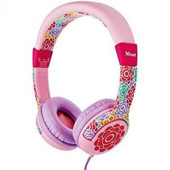 Trust Urban Spila Cuffie per Bambini con Limite di Volume Max, Fiori