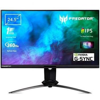 Predator X25 24.5 Gaming Monitor for PC with IPS Full HD Display, 360 Hz, 1 ms, 16:9, G-SYNC, HDMI 2.0b, DP 1.4, USB3.0, Lum 400 cd/m², Integrated Speakers, Included Cables HDMI, DP, USB
