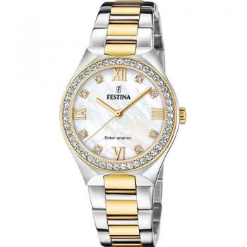 Festina Solar Energy F20659/1 Crema Acero Inoxidable 316l, Mujer
