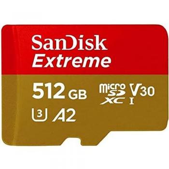 SanDisk Scheda microSDXC Extreme 512 GB con adattatore SD e RescuePRO Deluxe