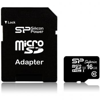Silicon Power 16GB MicroSDHC Class 10 Memory Card (Black, UHS-I)