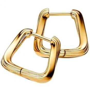 Pandora Pendientes Aro Pequeño Triángulo Entrelazado Baño Oro 263875C00