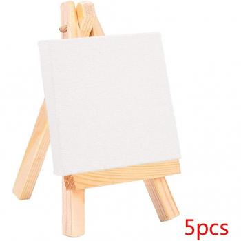 Mini lienzo en blanco con caballete para artistas