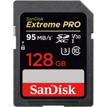 SanDisk Extreme PRO SDXC Memoria Flash 128 GB, Classe 10, U3, V30, 95 MB/s