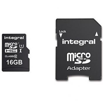Integral UltimaPro 16 GB MicroSDHC Class 10 Memory Card up to 90 MB/s, U1 Rating Black