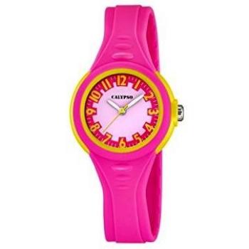 Calypso – Reloj de niña de Cuarzo con Rosa Esfera Analógica Pantalla y Correa de plástico de Color Rosa K5686/3