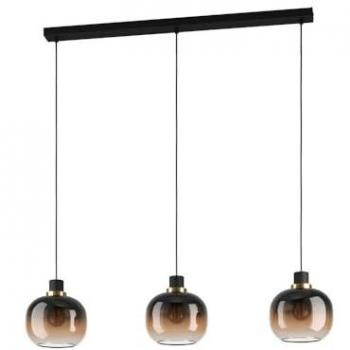 Lámpara Colgante Lineal Eglo Oilella Caramelo Tres Luces