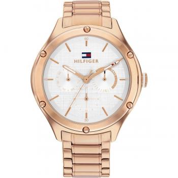 Tommy Hilfiger Reloj Mujer 40 mm Esfera Plateada con Correa de Acero Inoxidable
