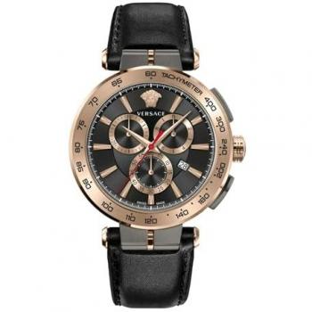 Versace VE6CA0323 Reloj de Pulsera con Correa Negra y Dial Oro Rosa