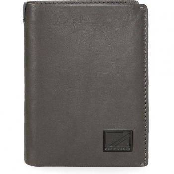 Pepe Jeans. Cartera de piel Marshal vertical con monedero Gris