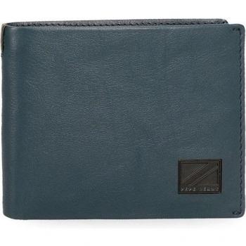 Pepe Jeans. Cartera de piel Marshal con tarjetero Azul marino