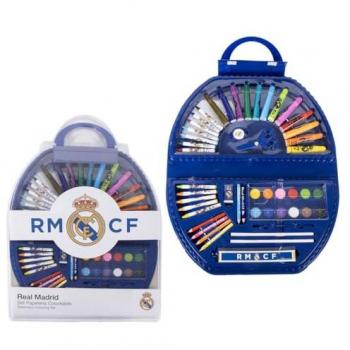 Set de Papelería Real Madrid Coloreable 50 Piezas