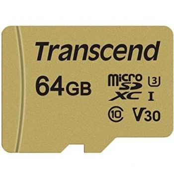 Transcend TS64GUSD500S microSDXC 500S Scheda di Memoria, 64 GB