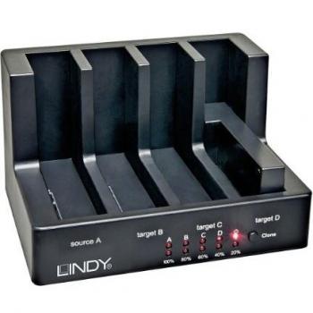 Lindy 43114 Clone – Docking Station USB 3.0 & eSATA (Nero)
