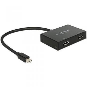 DeLOCK 87695 adaptador de cable de vídeo 0,3 m Mini DisplayPort 2 x DisplayPort Negro