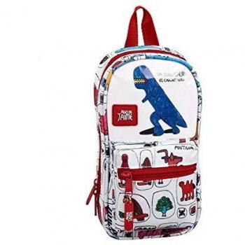 Algo de Jaime Plumier mochila escolar 33 piezas, Blanco/Multicolor