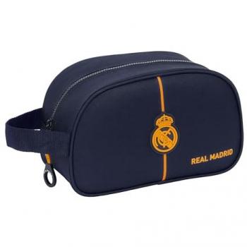 Neceser Real Madrid Azul Marino 2ª EQUIPACIÓN 24/25 – Neceser Escolar Infantil Mediano con Asa, Adaptable a Carro, 26x12x15 cm, 5L
