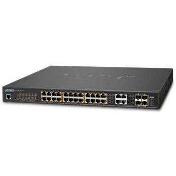 Planet Managed 24-Port 10/100/1000T Switch with Ultra PoE and 4 Gigabit TP/SFP Combo Ports, 600 Watt PoE Budget, Model GS-4210-24UP4C