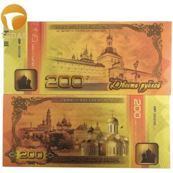 Billete de 100 Rublos de Rusia Chapado en Oro para Coleccionistas