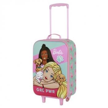 Maleta Trolley Barbie Mascotas 3D Suave