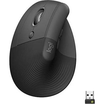 Logitech Lift Left Mouse Ergonomico Verticale, per Mancini, Senza Fili, Bluetooth o Logi Bolt USB, Clic Silenziosi, 4 Tasti, Compatibile con Windows / macOS / iPadOS, Laptop, PC