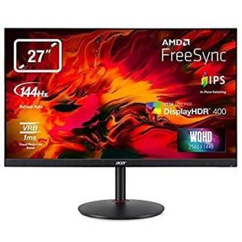 Acer Nitro XV272UPbmiiprzx LED Monitor Gaming FreeSync, 27, Display IPS 2K QHD, 144 Hz, 1 ms, HDMI 2.0, DP 1.4, USB3.0, Lum 350 (400 Peak) cd/m2, Speaker Integrati, Cavi HDMI, USB3.0 Inclusi