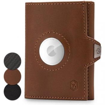 Cartera Slimpuro Tryo Brown con Airtag y protección RFID