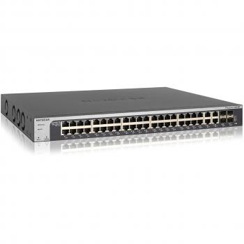 Netgear XS748T Switch PoE Smart Managed Pro a 48 Porte Gigabit Ethernet, con 4 SFP+ da 10Gigabit, Montaggio su Desktop/Rack