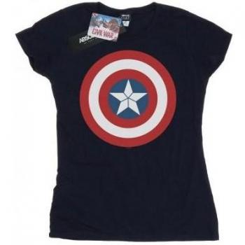 Camiseta de algodón con escudo de Capitán América para mujeres – Guerra Civil
