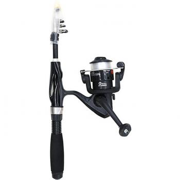 Caña de pesca mini telescópica con accesorios y caja de carrete para niños