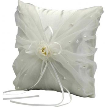 Cojín de Alianzas Mopec Marfil con Flor de Orgánza
