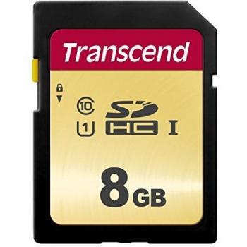 Transcend TS8GSDC500S Scheda di Memoria SDHC da 8 GB, Imballaggio Standard, 500S, Per Videocamere