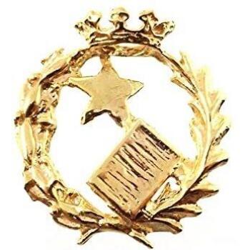 Inmaculada Romero Insignia Profesional Notario Escudo Plata 925m Ley 17mm Pin Chapado Oro