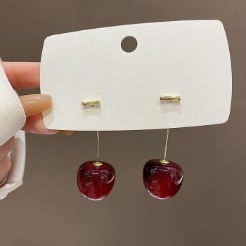 Pendientes de Cereza 3D para Mujer