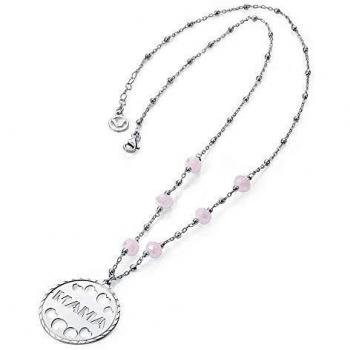 Gargantilla plata Ley 925m Viceroy chapa MAMÁ corazones cadena cristales rosas 1198C000-90