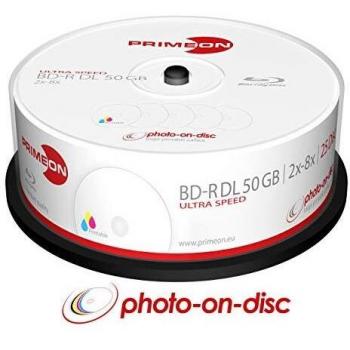 Primeon 2761319 Blu-ray BD-R DL vergine 50 GB 25 pz. Torre stampabile