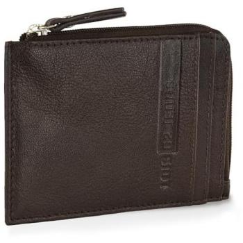 Cartera Compacta de Cuero Genuino con Bloqueo RFID y Llavero