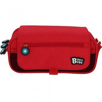 Grafoplás Bits & Bobs, Estuche Escolar Triple con Solapa, 23x10x10cm, Rojo