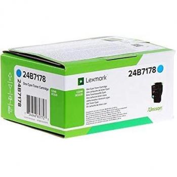 Lexmark 24B7178 Cyan Toner Cartridge Original 1 Piece