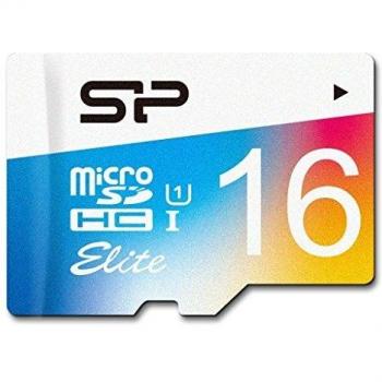 Silicon Power SP016GBSTHBU1V20SP Elite Scheda Micro SD 16 GB con Adattatore SD UHS‑1 Classe 10 Velocità Lettura 85 MB/s Nero