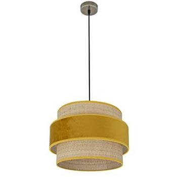 FABRILAMP Colgante Elegante Reyes 1xe27 Cuero/natural-yema Regx40x40 Cm