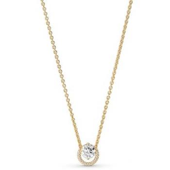Collar Halo Redondo Brillante Timeless con Recubrimiento en Oro de 14K | 45 cm