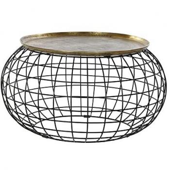 Table d'appoint Chic Noir et Doré 80x80x44 cm