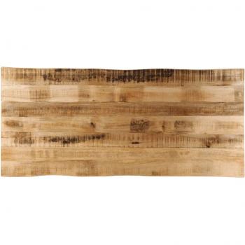 Mango-Baumkanten-Tischplatte 140×60 cm – raues Massivholz
