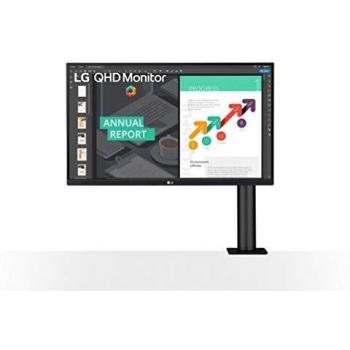 LG UltraWide QHD monitor with FreeSync, HDR 10, Elevated Ergonomics, and Flicker Safe technology in Dark Anthracite color