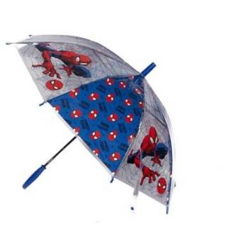 Paraguas Automático Transparentes Spiderman Infantil 43.5 cm Rojo y Azul